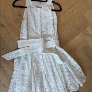 Sezane White Eyelet Lace Dress
